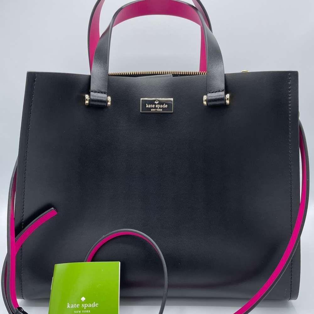 Kate Spade Kyra Arbor Hill Tote:Black/Hot Pink
